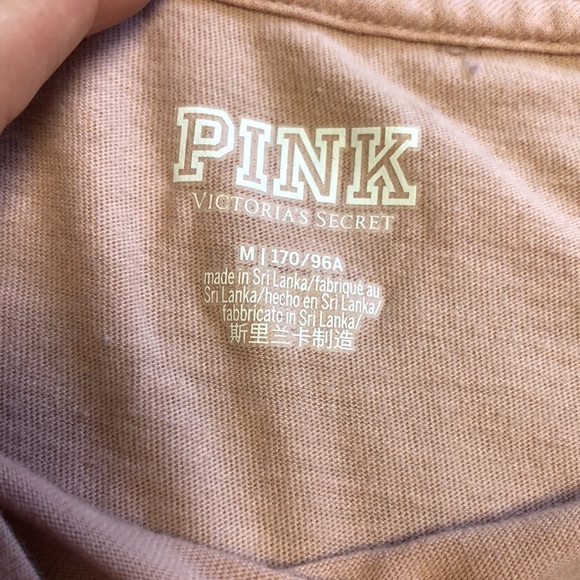 PINK oversized long sleeve TShirt. Never worn -NWOT - MED - Picture 3 of 7